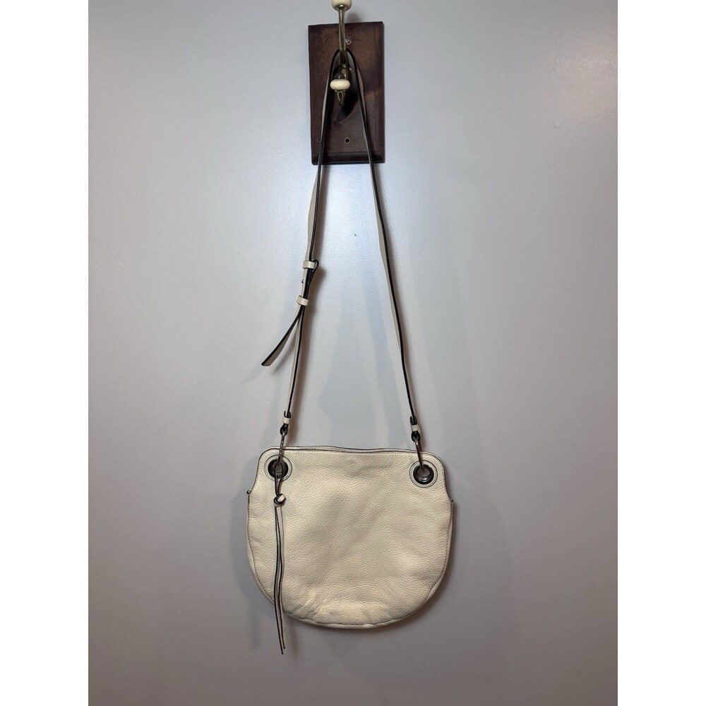Vince Camuto Ivory Pebbled Shoulder Bag w Grommet & Adjustable Strap